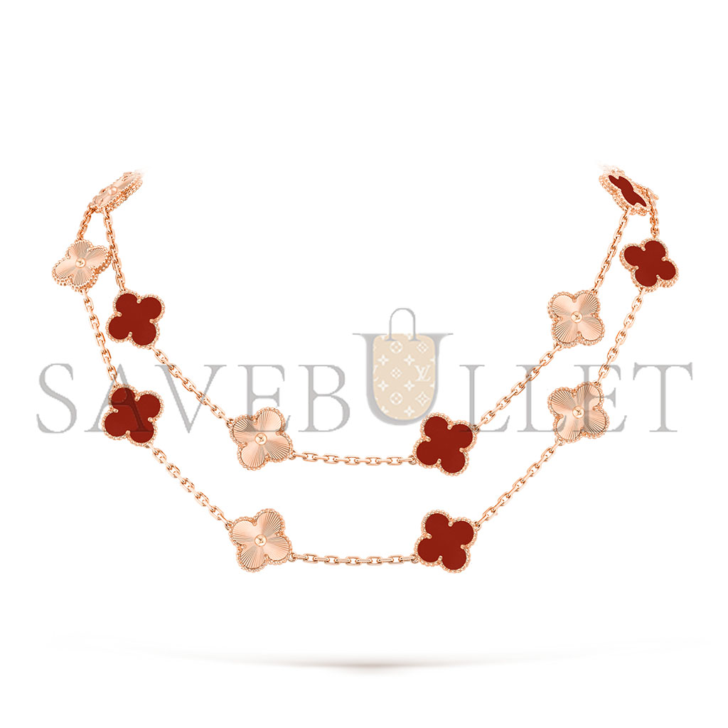 V*N CL*F arpels vintage alhambra long necklace, 20 motifs vcarp7ro00